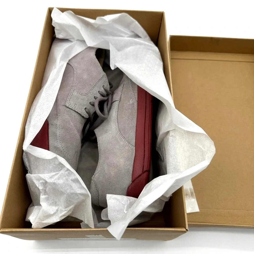 Cole Haan Air Jasper Wingtip‎ II Suede Shoes 10M – Gray/Red C11589 – With Box